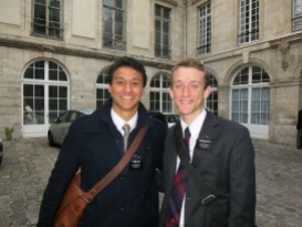 Elder Dayley and I during our Legality trip in Paris - After a month in France (Can you believe it?)