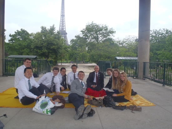The day we had district meeting by the Eiffel Tower. It was raining that day, yet it was a perfect end to a great transfer.